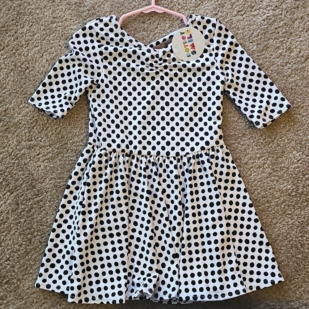Dot Dot Smile Polka Dot Ballerina Dress 2T White Black